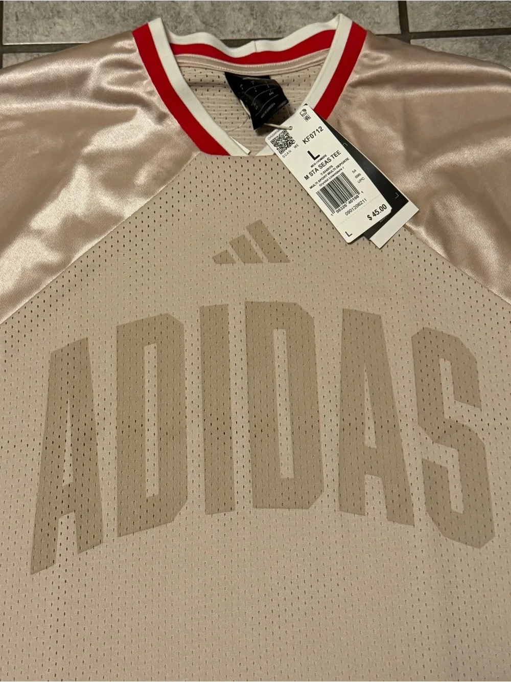 Adidas Stadium Graphic Mesh Tee Loose Oversized Mesh Fit Size Men’s Large